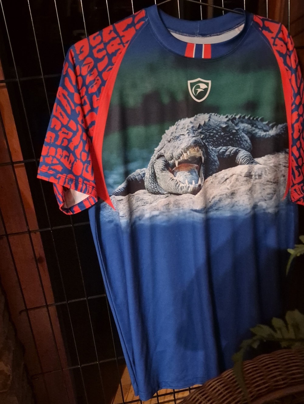 Reebok Blue & Red Gator Graphic Performance Shirt